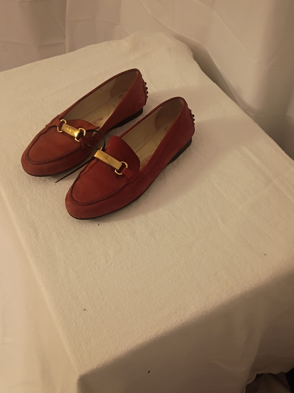 Rangoni Suede Bit Loafers in Burnt Orange